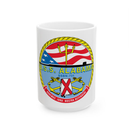 USS Alabama (U.S. Navy) White Coffee Mug-15oz-The Sticker Space