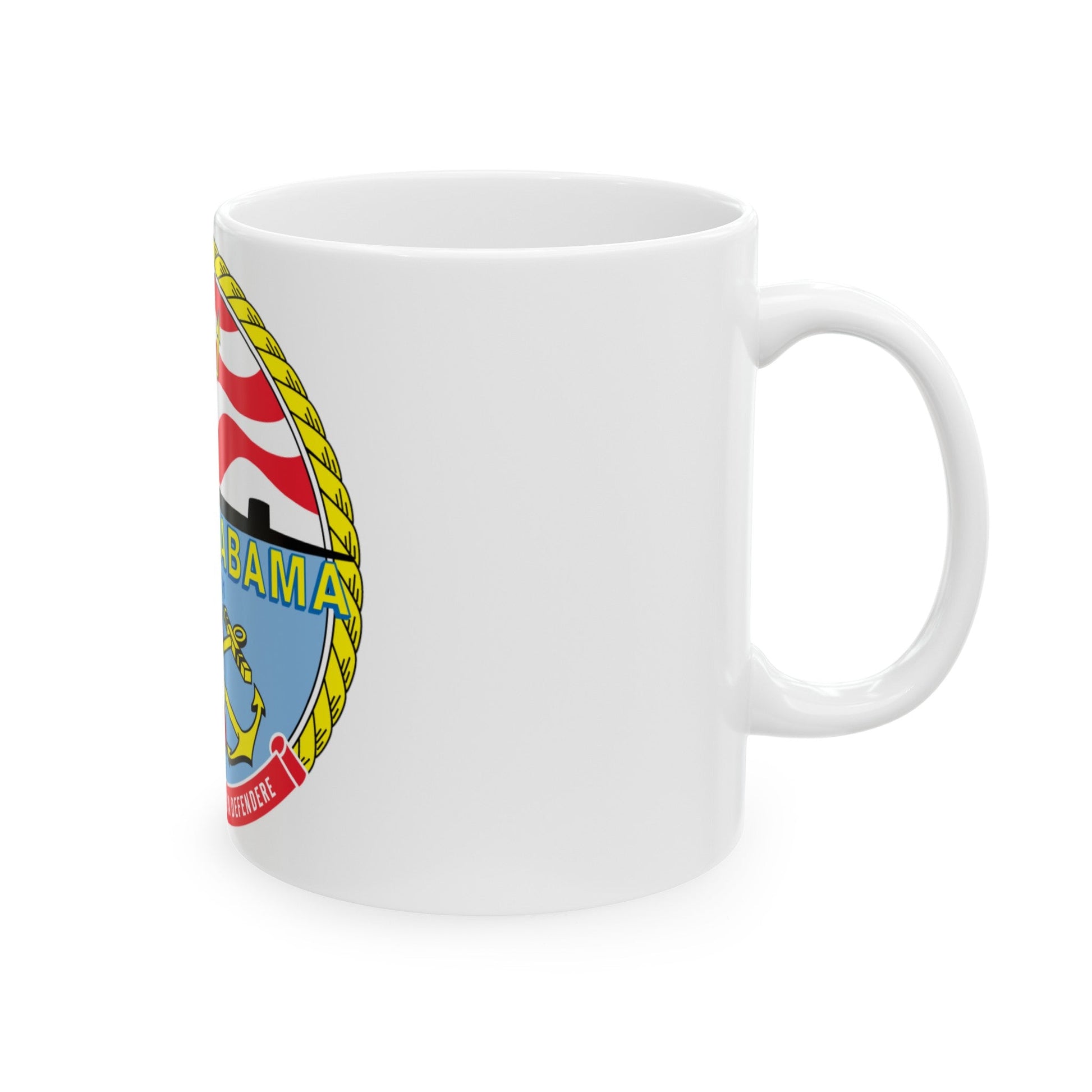 USS Alabama (U.S. Navy) White Coffee Mug-The Sticker Space