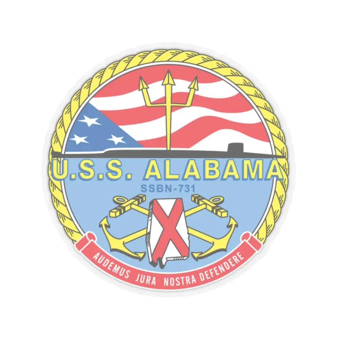 USS Alabama (U.S. Navy) STICKER Vinyl Kiss-Cut Decal 2 Inch Transparent - The Sticker Space