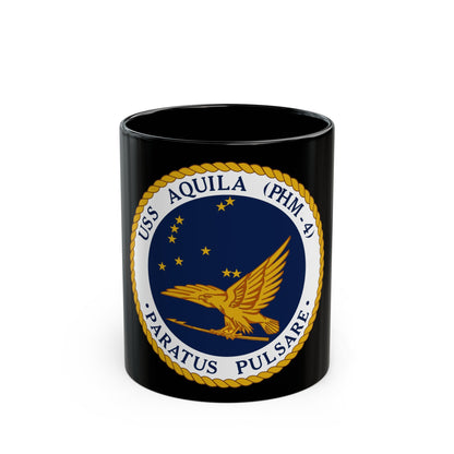 USS Aquila PHM 4 (U.S. Navy) Black Coffee Mug-11oz-The Sticker Space