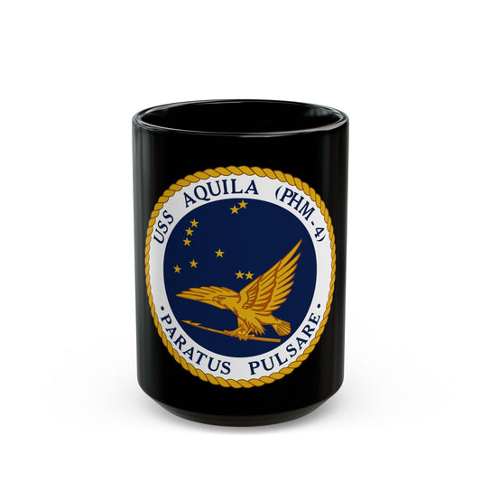 USS Aquila PHM 4 (U.S. Navy) Black Coffee Mug-15oz-The Sticker Space