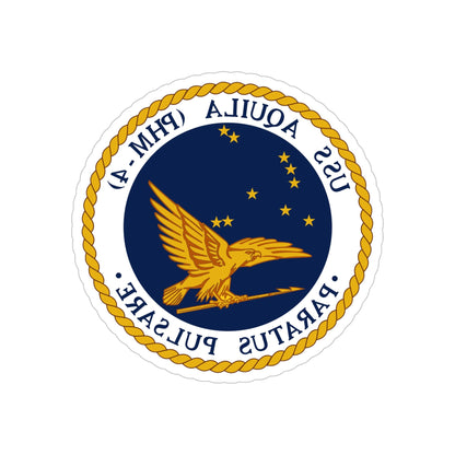 USS Aquila PHM 4 (U.S. Navy) REVERSE PRINT Transparent STICKER-5 Inch-The Sticker Space