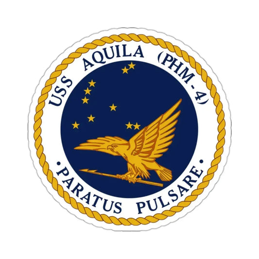 USS Aquila PHM 4 (U.S. Navy) STICKER Vinyl Kiss-Cut Decal 2 Inch White - The Sticker Space