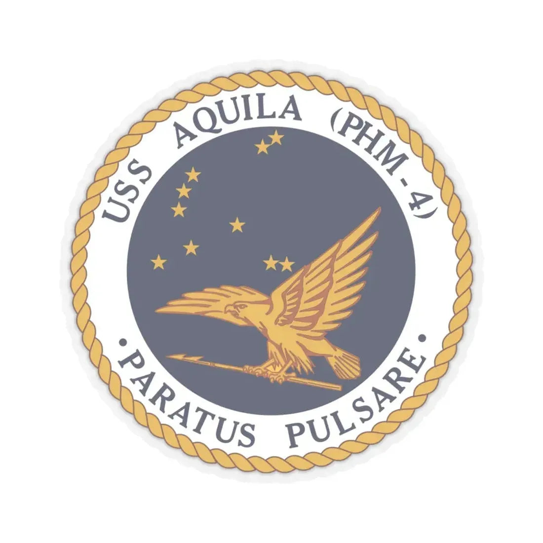 USS Aquila PHM 4 (U.S. Navy) STICKER Vinyl Kiss-Cut Decal 4 Inch Transparent - The Sticker Space