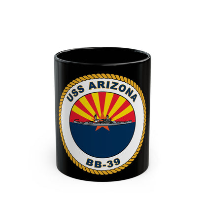 USS Arizona BB 39 (U.S. Navy) Black Coffee Mug-11oz-The Sticker Space
