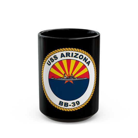 USS Arizona BB 39 (U.S. Navy) Black Coffee Mug-15oz-The Sticker Space