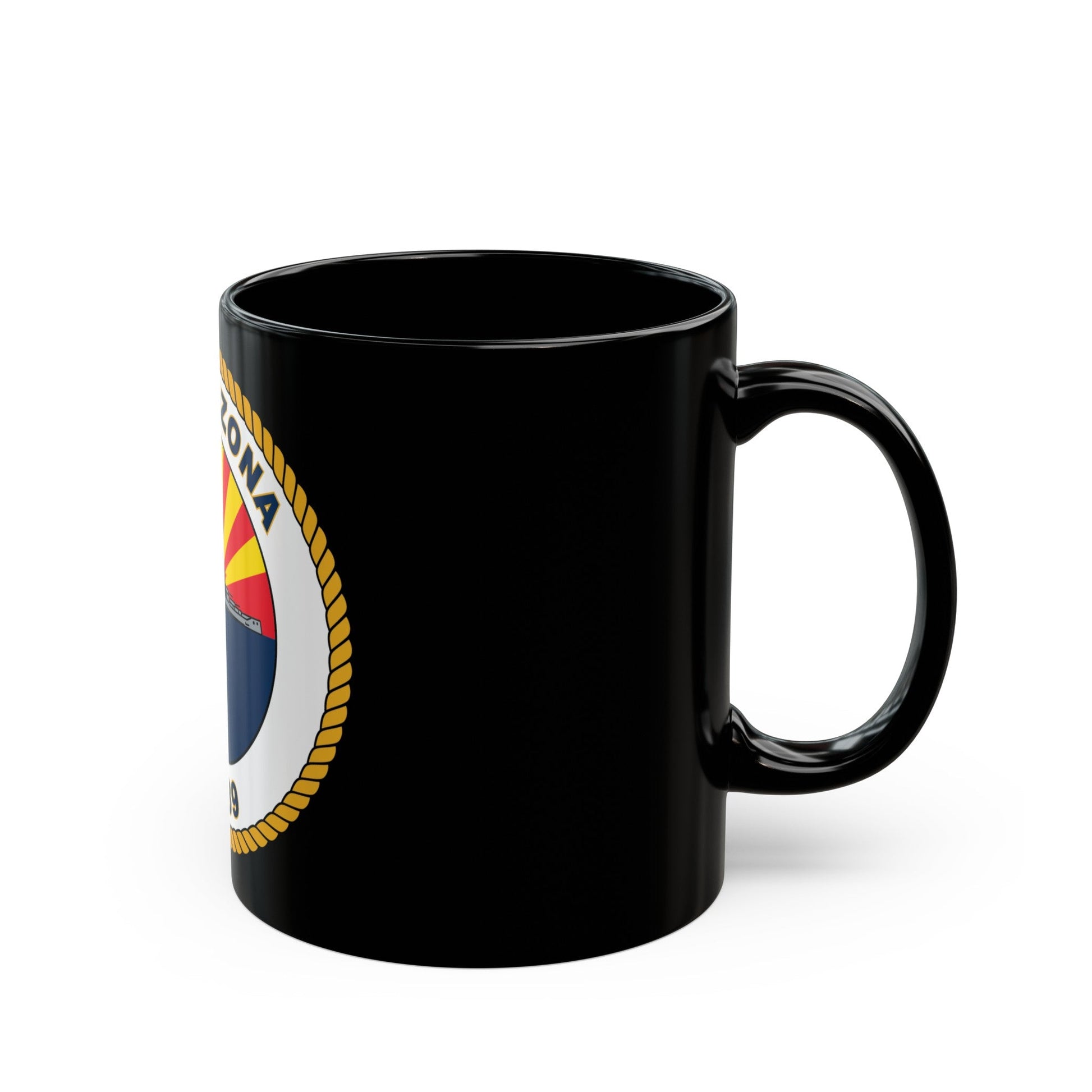 USS Arizona BB 39 (U.S. Navy) Black Coffee Mug-The Sticker Space