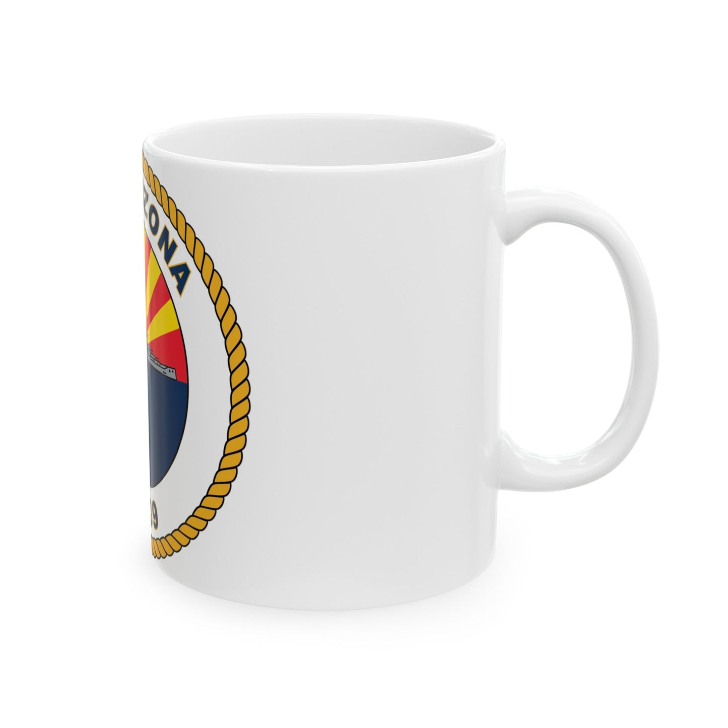 USS Arizona BB 39 (U.S. Navy) White Coffee Mug-The Sticker Space