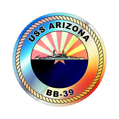 USS Arizona BB 39 (U.S. Navy) Holographic STICKER Die-Cut Vinyl Decal 2 Inch Holographic - The Sticker Space