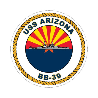 USS Arizona BB 39 (U.S. Navy) STICKER Vinyl Die-Cut Decal 6 Inch - The Sticker Space