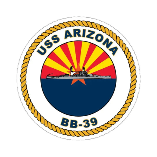 USS Arizona BB 39 (U.S. Navy) STICKER Vinyl Kiss-Cut Decal 2 Inch White - The Sticker Space