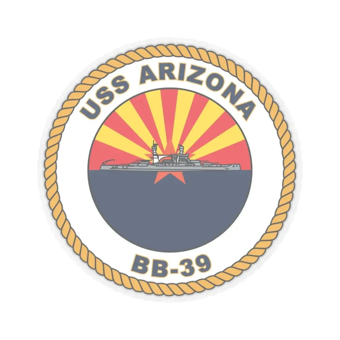 USS Arizona BB 39 (U.S. Navy) STICKER Vinyl Kiss-Cut Decal 3 Inch Transparent - The Sticker Space