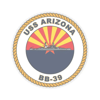 USS Arizona BB 39 (U.S. Navy) STICKER Vinyl Kiss-Cut Decal 6 Inch Transparent - The Sticker Space