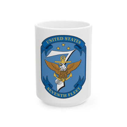 USS Blue Ridge Seventh Fleet (U.S. Navy) White Coffee Mug-15oz-The Sticker Space