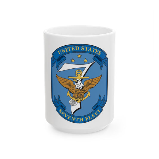 USS Blue Ridge Seventh Fleet (U.S. Navy) White Coffee Mug-15oz-The Sticker Space