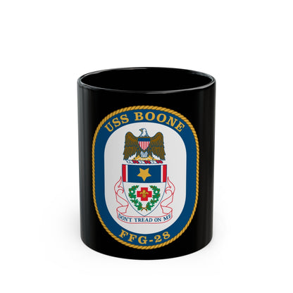 USS Boone FFG 28 (U.S. Navy) Black Coffee Mug-11oz-The Sticker Space