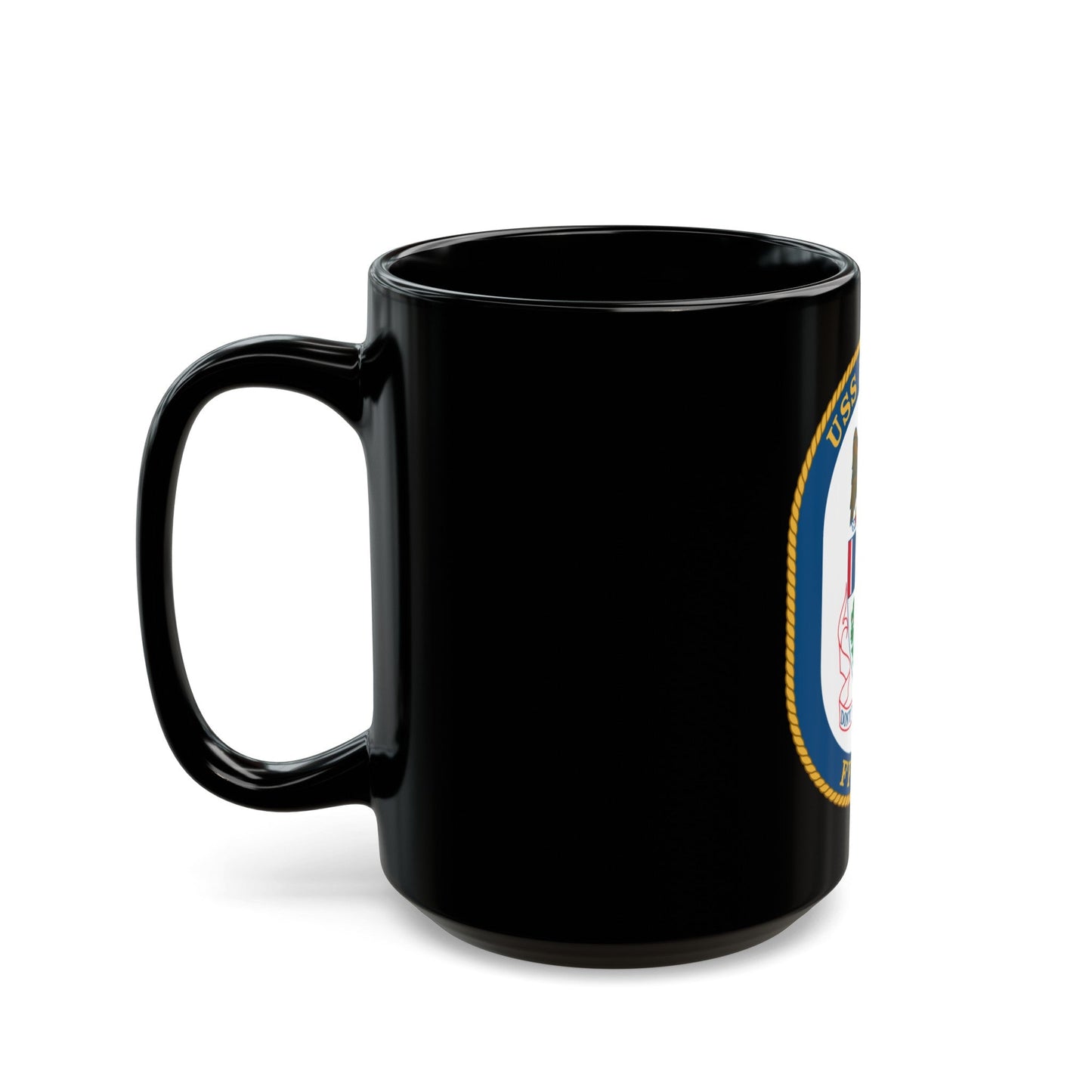 USS Boone FFG 28 (U.S. Navy) Black Coffee Mug-The Sticker Space