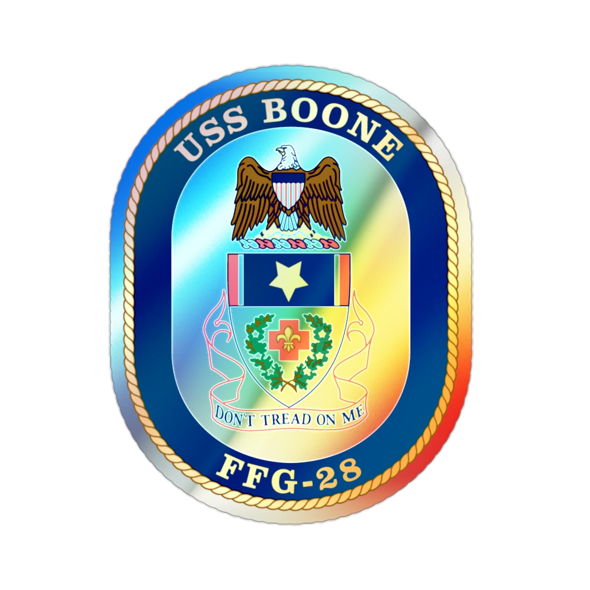 USS Boone FFG 28 (U.S. Navy) Holographic STICKER Die-Cut Vinyl Decal-2 Inch-The Sticker Space