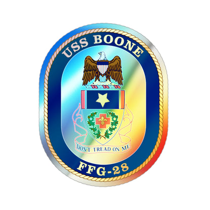 USS Boone FFG 28 (U.S. Navy) Holographic STICKER Die-Cut Vinyl Decal-2 Inch-The Sticker Space