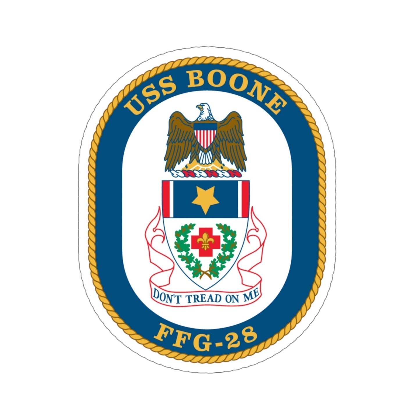 USS Boone FFG 28 (U.S. Navy) STICKER Vinyl Die-Cut Decal-4 Inch-The Sticker Space