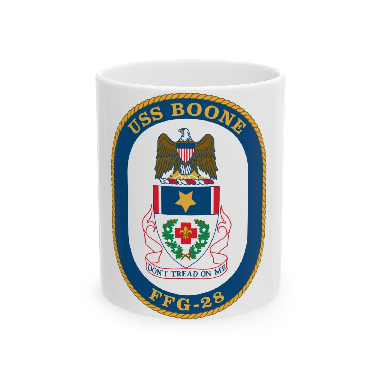 USS Boone FFG 28 (U.S. Navy) White Coffee Mug-11oz-The Sticker Space