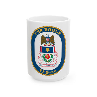 USS Boone FFG 28 (U.S. Navy) White Coffee Mug-15oz-The Sticker Space