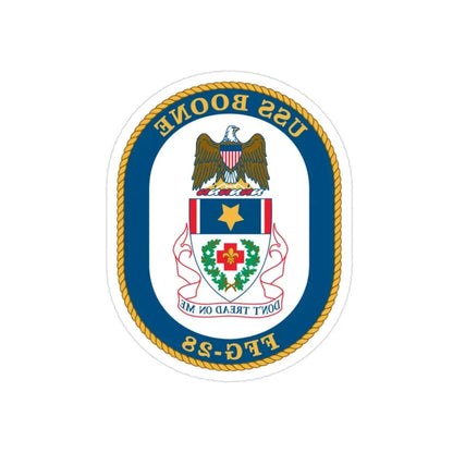 USS Boone FFG 28 (U.S. Navy) REVERSE PRINT Transparent Die-Cut STICKER 2 Inch Die-Cut Transparent - The Sticker Space