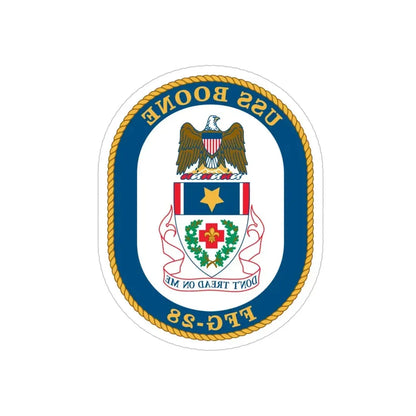 USS Boone FFG 28 (U.S. Navy) REVERSE PRINT Transparent Die-Cut STICKER 6 Inch Die-Cut Transparent - The Sticker Space