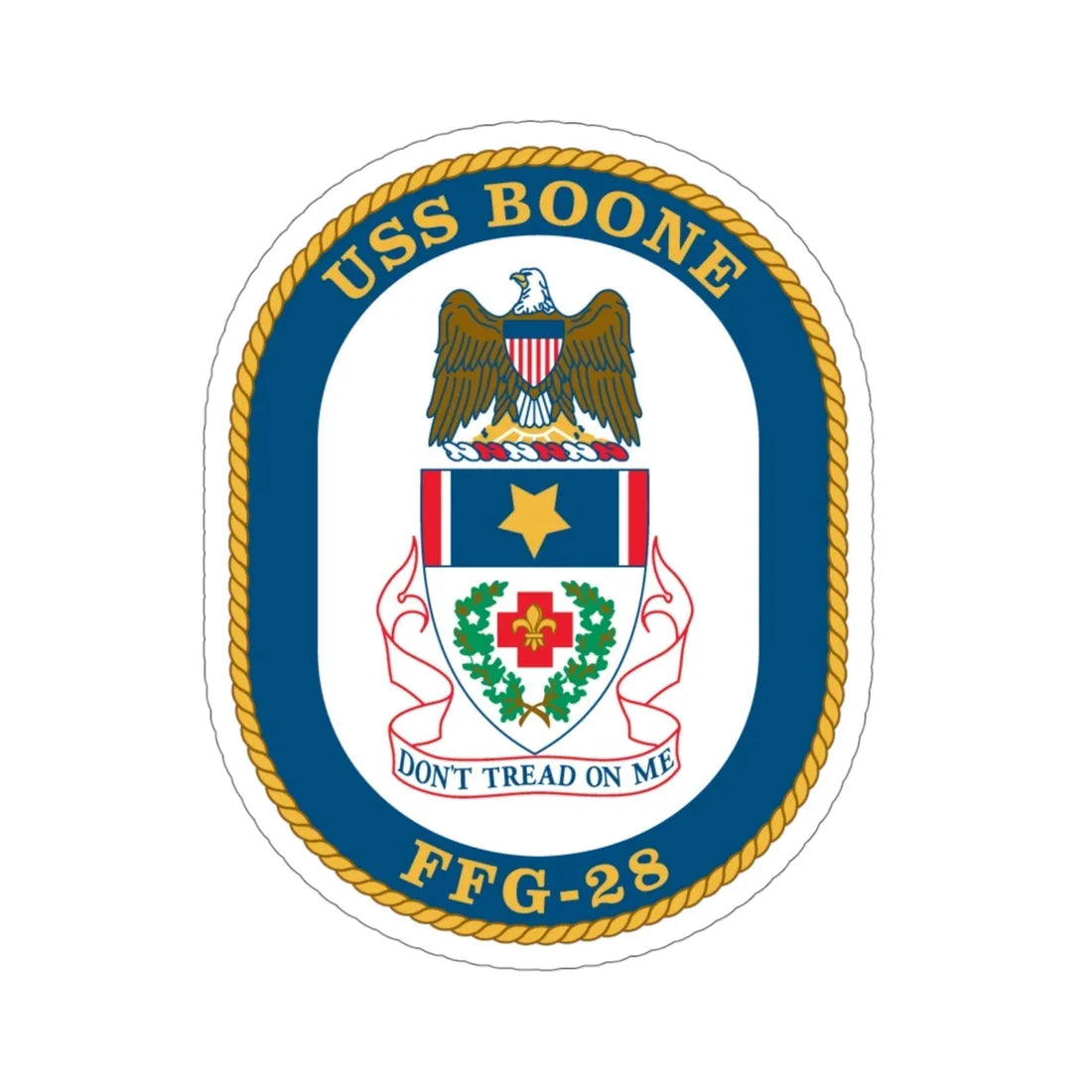 USS Boone FFG 28 (U.S. Navy) STICKER Vinyl Die-Cut Decal 4 Inch - The Sticker Space
