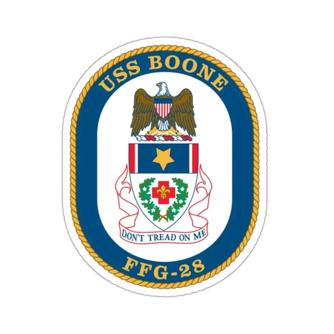 USS Boone FFG 28 (U.S. Navy) STICKER Vinyl Kiss-Cut Decal 2 Inch White - The Sticker Space