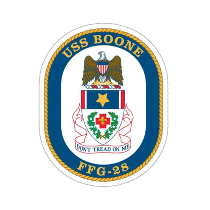USS Boone FFG 28 (U.S. Navy) STICKER Vinyl Kiss-Cut Decal 2 Inch White - The Sticker Space