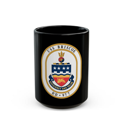 USS Briscoe DD 977 (U.S. Navy) Black Coffee Mug-15oz-The Sticker Space