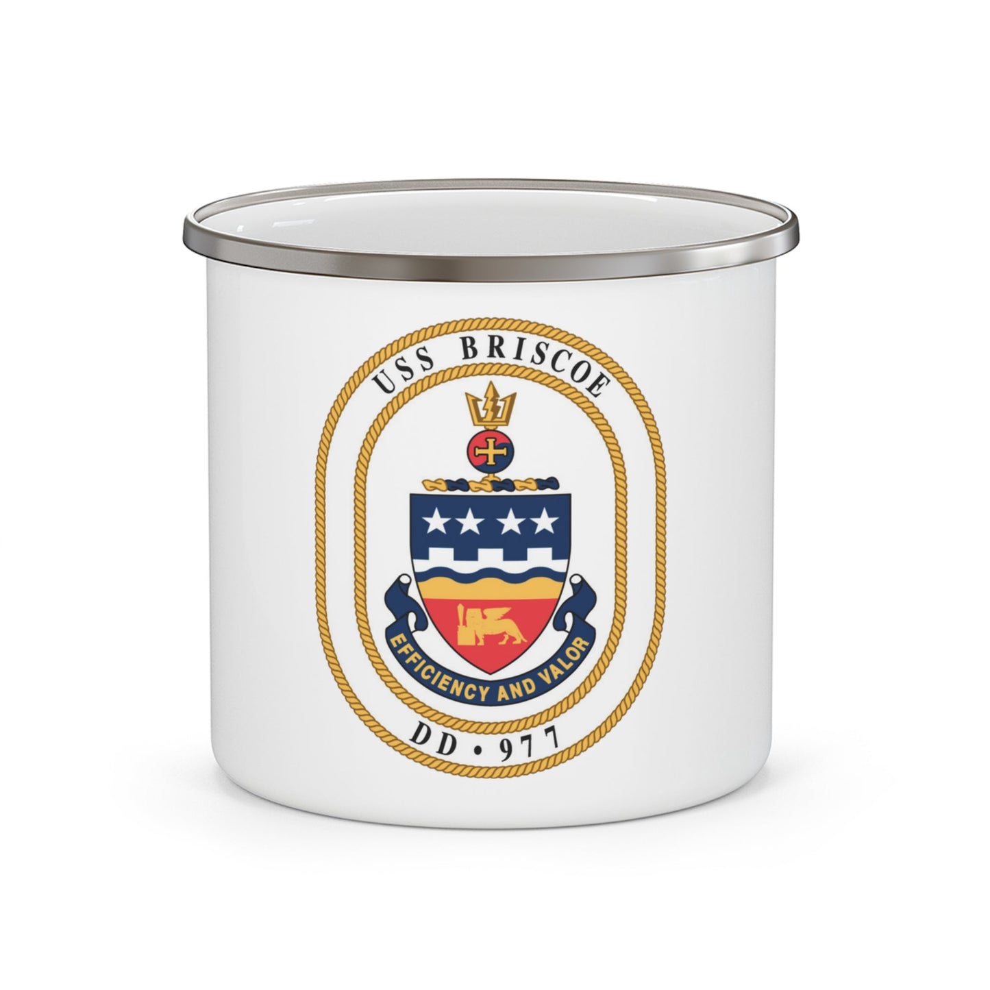 USS Briscoe DD 977 (U.S. Navy) Enamel Mug 12oz-12oz-The Sticker Space