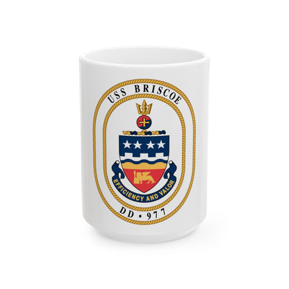 USS Briscoe DD 977 (U.S. Navy) White Coffee Mug-15oz-The Sticker Space