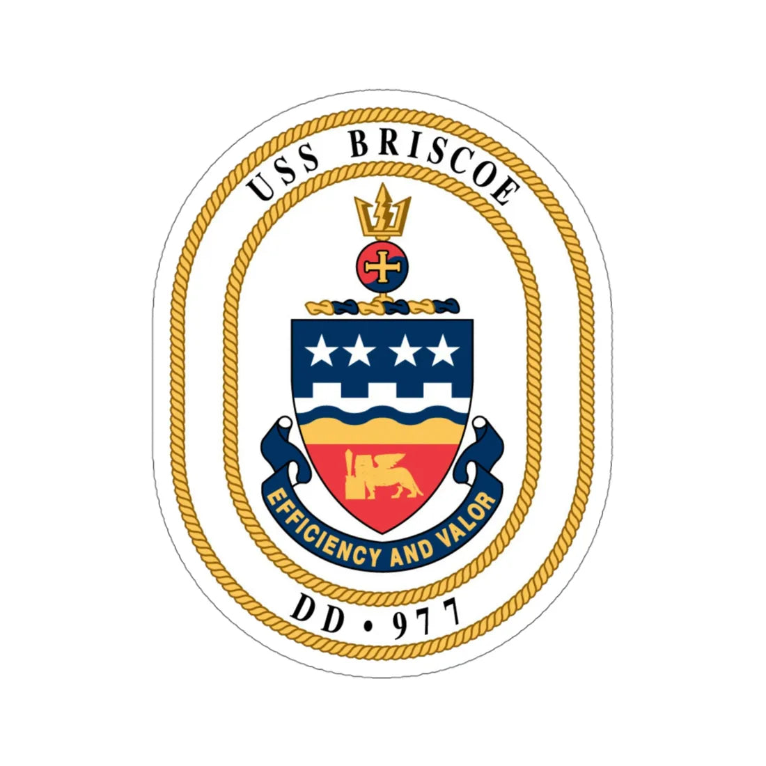 USS Briscoe DD 977 (U.S. Navy) STICKER Vinyl Die-Cut Decal 4 Inch - The Sticker Space