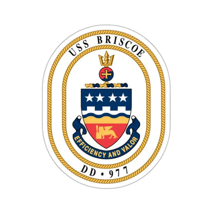 USS Briscoe DD 977 (U.S. Navy) STICKER Vinyl Kiss-Cut Decal 2 Inch White - The Sticker Space