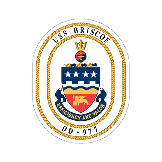 USS Briscoe DD 977 (U.S. Navy) STICKER Vinyl Kiss-Cut Decal 2 Inch White - The Sticker Space