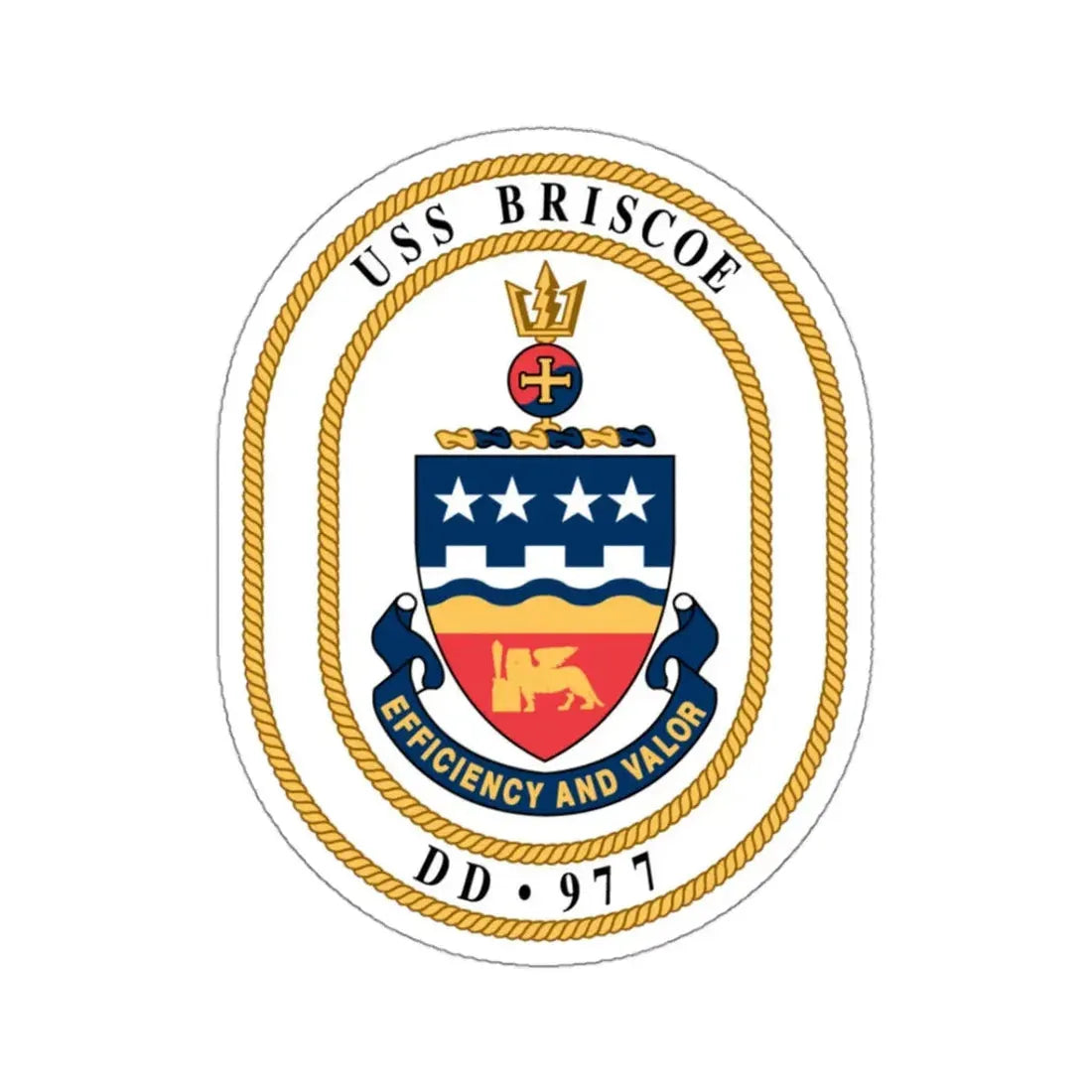 USS Briscoe DD 977 (U.S. Navy) STICKER Vinyl Kiss-Cut Decal 3 Inch White - The Sticker Space