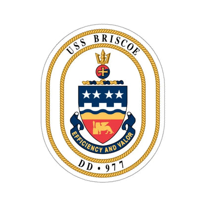 USS Briscoe DD 977 (U.S. Navy) STICKER Vinyl Kiss-Cut Decal 3 Inch White - The Sticker Space