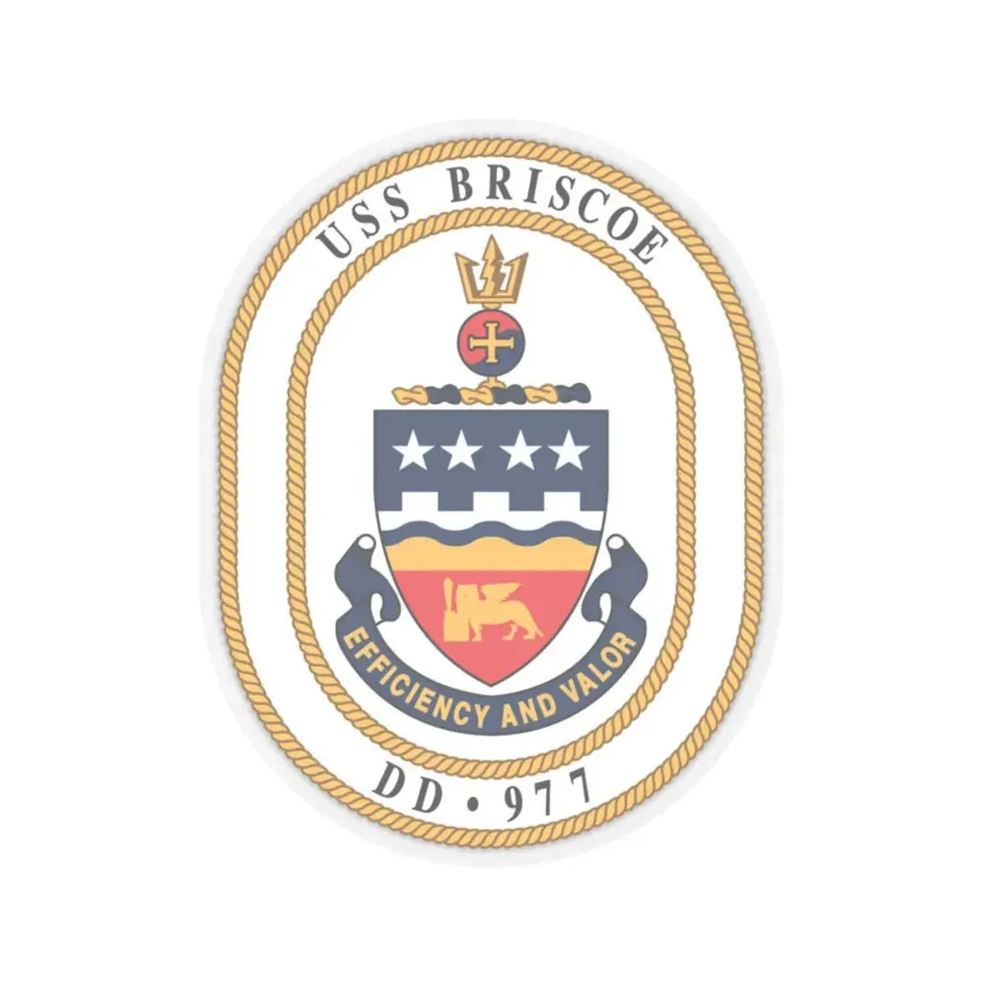USS Briscoe DD 977 (U.S. Navy) STICKER Vinyl Kiss-Cut Decal 4 Inch Transparent - The Sticker Space