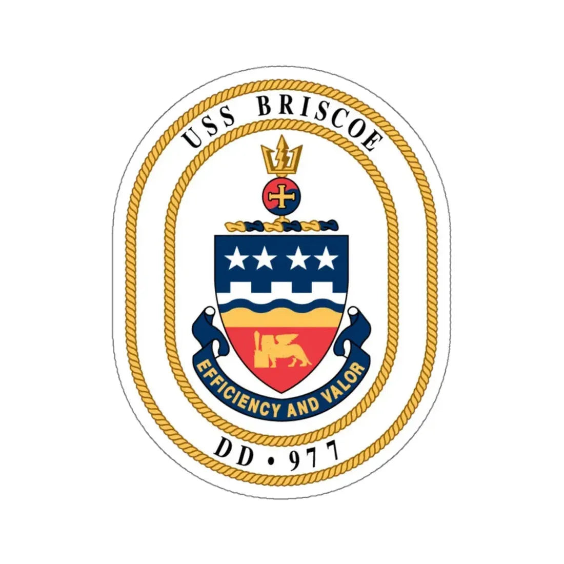 USS Briscoe DD 977 (U.S. Navy) STICKER Vinyl Kiss-Cut Decal 4 Inch White - The Sticker Space