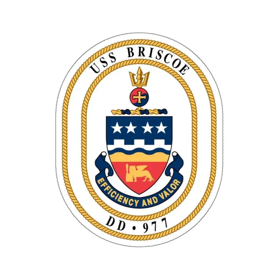 USS Briscoe DD 977 (U.S. Navy) STICKER Vinyl Kiss-Cut Decal 6 Inch White - The Sticker Space