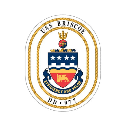 USS Briscoe DD 977 (U.S. Navy) STICKER Vinyl Kiss-Cut Decal 6 Inch White - The Sticker Space