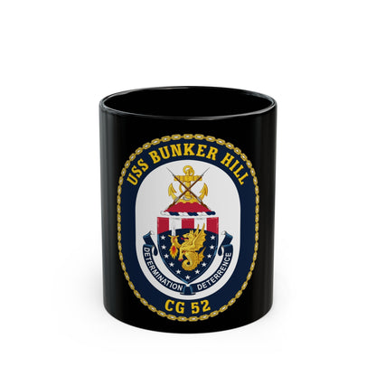 USS Bunker Hill CG 52 Crest (U.S. Navy) Black Coffee Mug-11oz-The Sticker Space