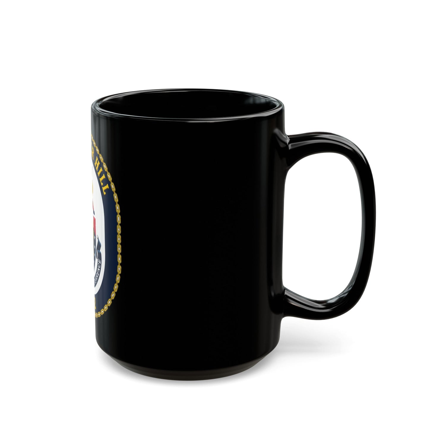 USS Bunker Hill CG 52 Crest (U.S. Navy) Black Coffee Mug-The Sticker Space