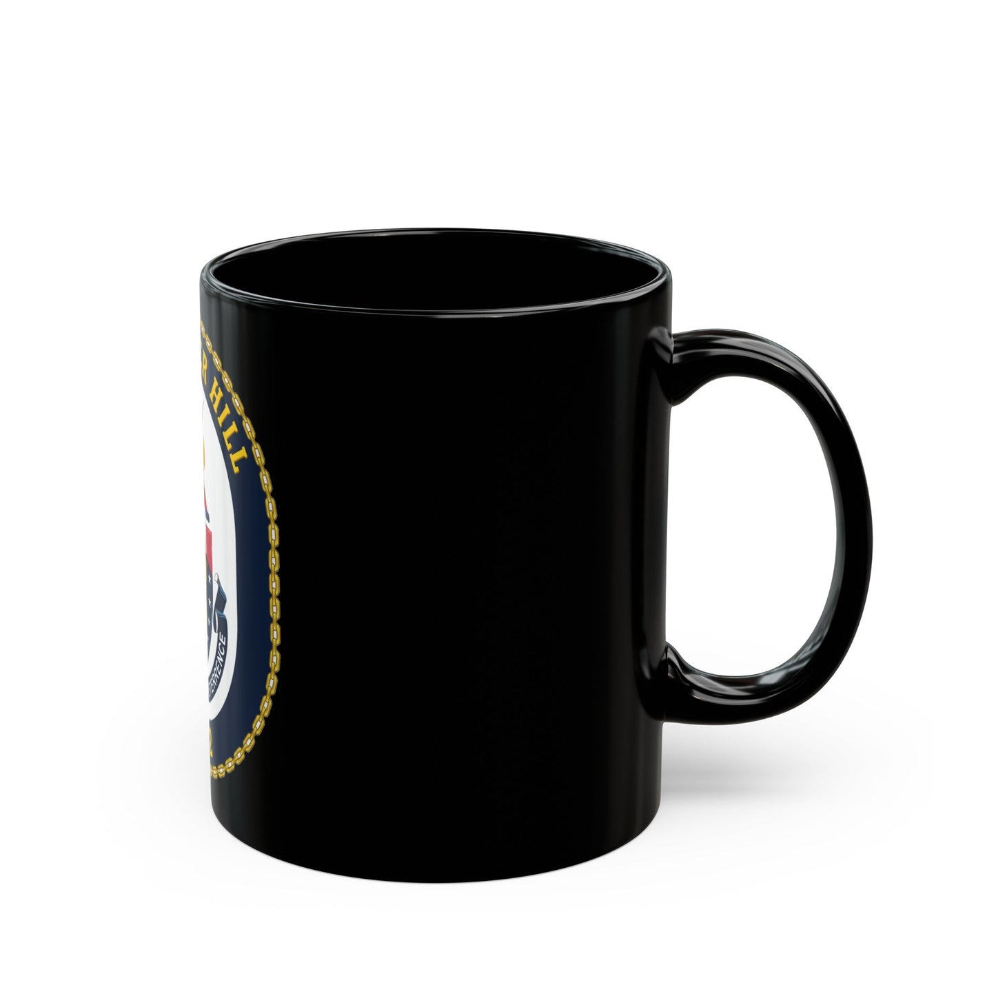 USS Bunker Hill CG 52 Crest (U.S. Navy) Black Coffee Mug-The Sticker Space