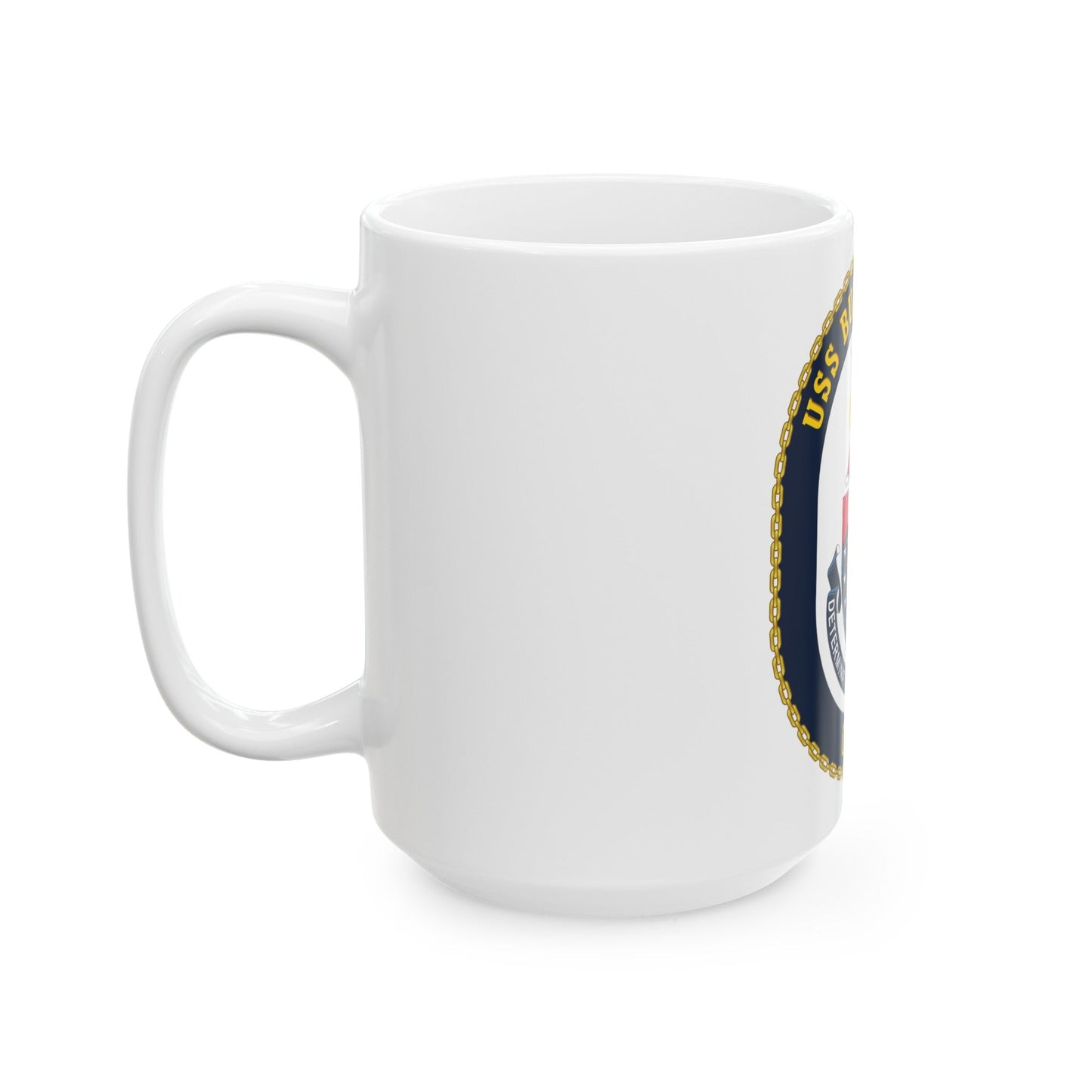 USS Bunker Hill CG 52 Crest (U.S. Navy) White Coffee Mug-The Sticker Space