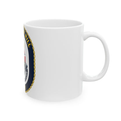 USS Bunker Hill CG 52 Crest (U.S. Navy) White Coffee Mug-The Sticker Space