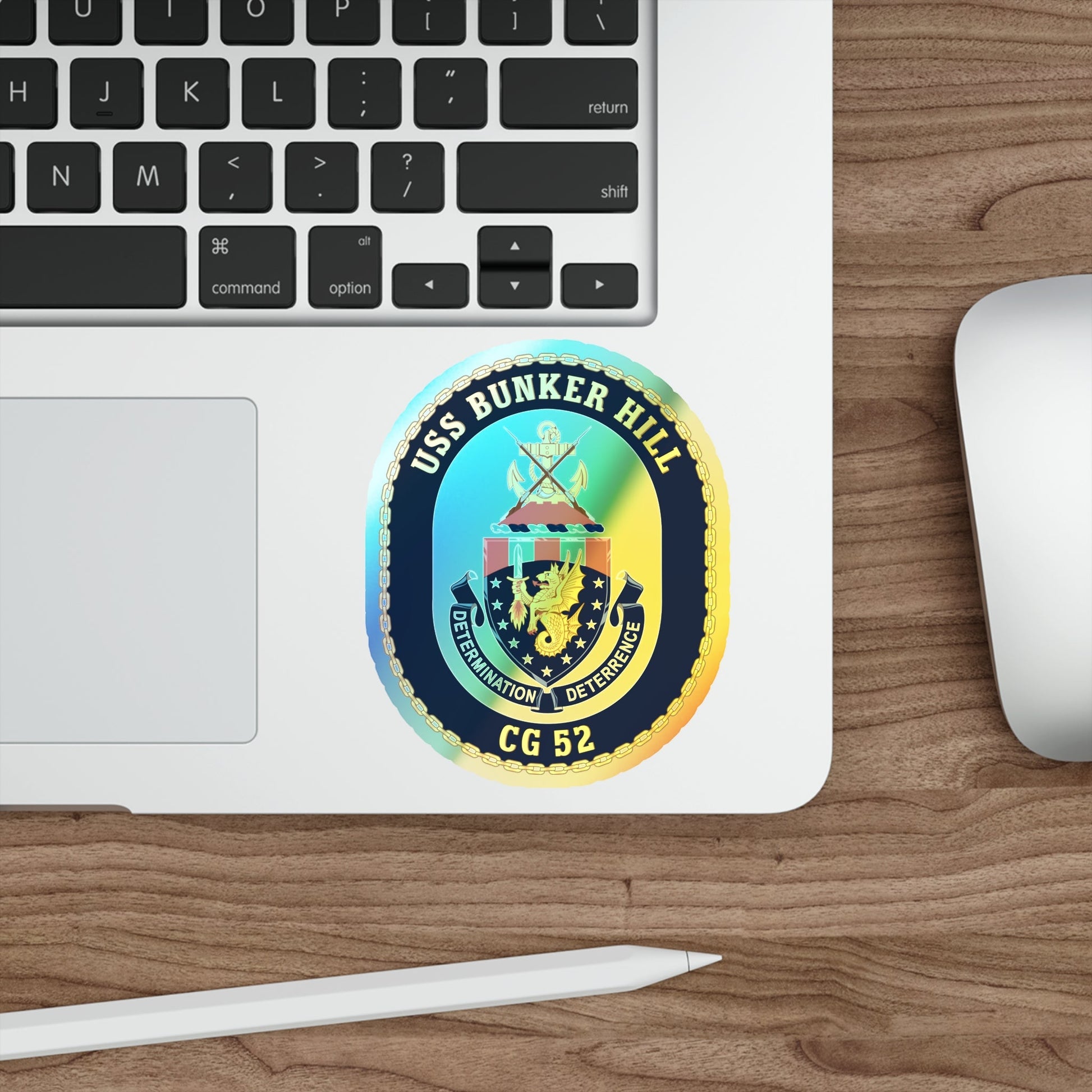 USS Bunker Hill CG 52 (U.S. Navy) Holographic STICKER Die-Cut Vinyl Decal-The Sticker Space