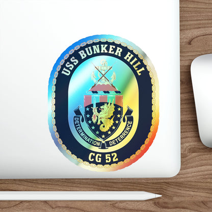 USS Bunker Hill CG 52 (U.S. Navy) Holographic STICKER Die-Cut Vinyl Decal-The Sticker Space